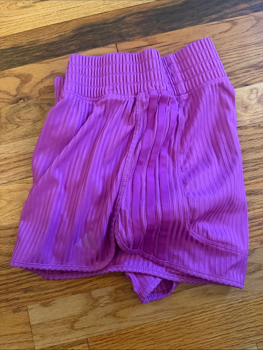adidas Ribbed Athletic Shorts in Bright Magenta/purple - Picture 3 of 5